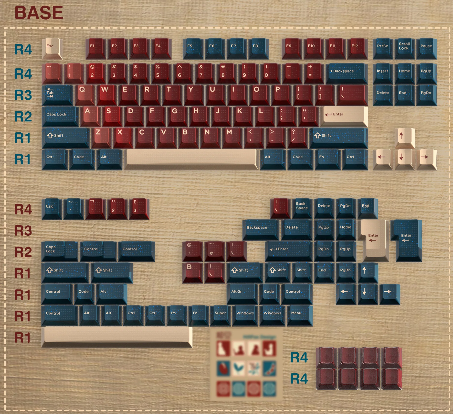 [In-stock] Hifi Fox x Domikey Red Bean ABS Doubleshot Cherry Profile Keycap Set - Image 10