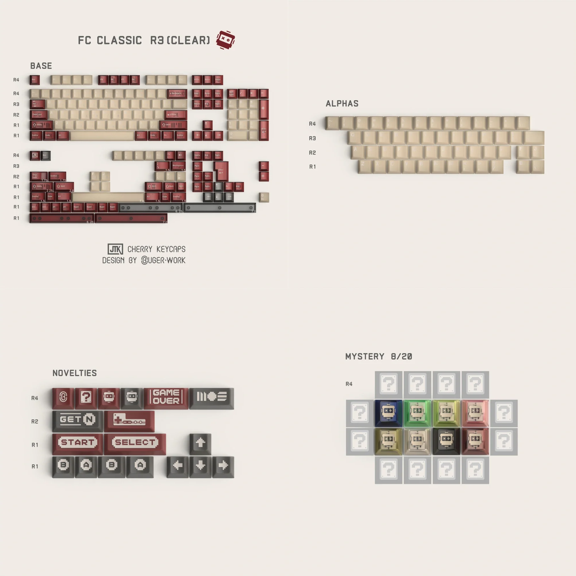JTK FC CLASSIC Keycap Set R3 | Double Shot / Triple Shot PBT Keycaps - Image 26
