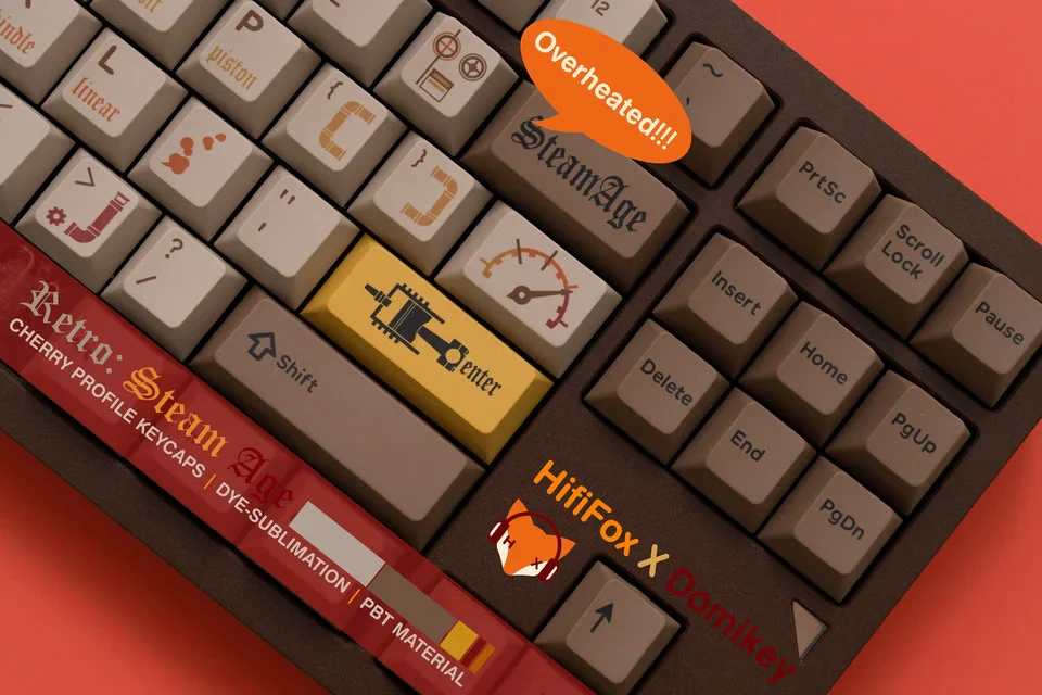 [In-stock] Retro: Steam Age Cherry Profile Keycaps - Image 2